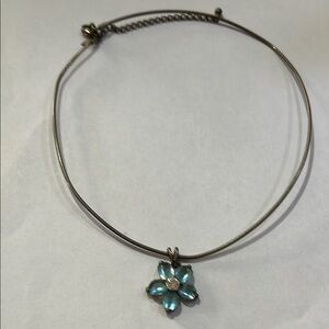 Sterling silver 925 Avon Silver and Blue Necklace with Dainty Pendant